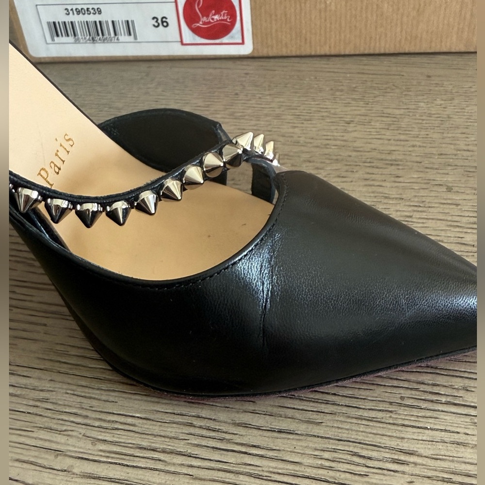 Christian Louboutin Spike Cross 100 Black Pump - Picture 11 of 13